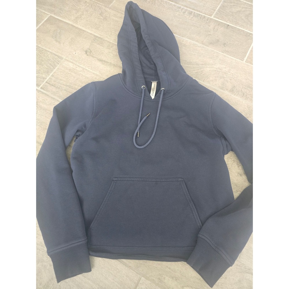 OOO Uniquely Lorna Jane Women Navy Blue Open Back Cutout Hoodie Sweatshirt Large